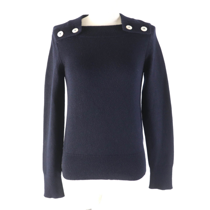 HERMES knit cashmere Navy 34