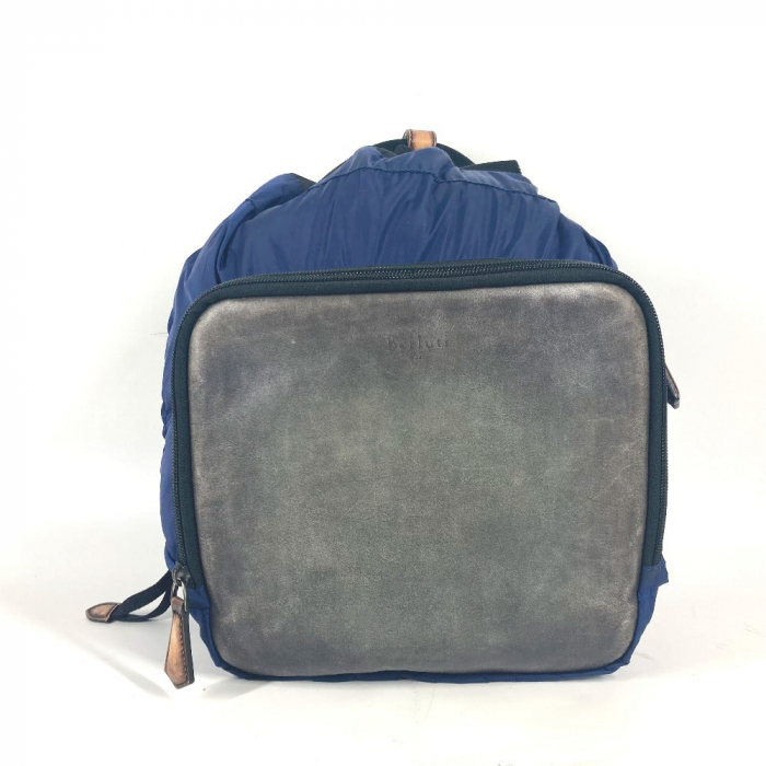 Berluti Backpack Leather / nylon blue logo mens Used Authentic