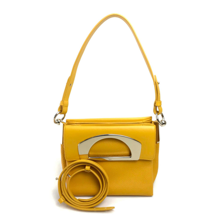 Christian Louboutin Handbag leather yellow Shoulder Bag Mini Tote pass
