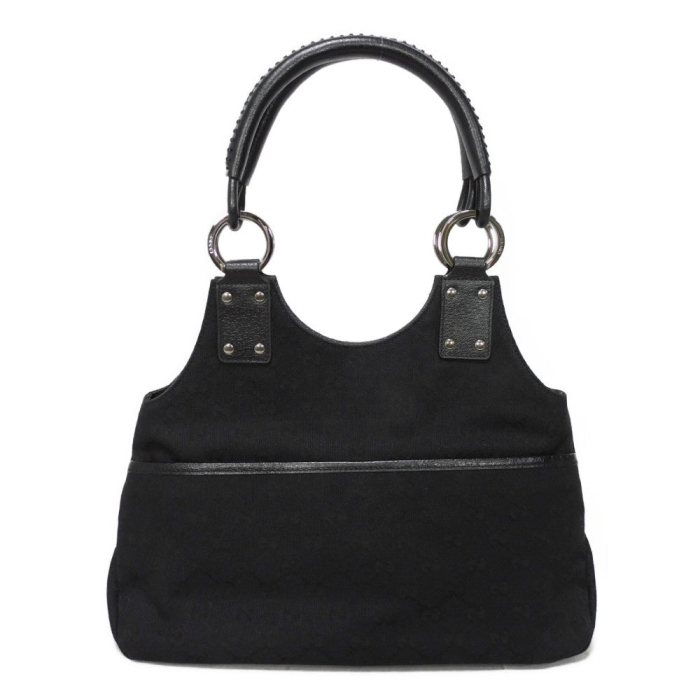 GUCCI Handbag 131329 GG canvas x calf leather black GG canvas Top Hand