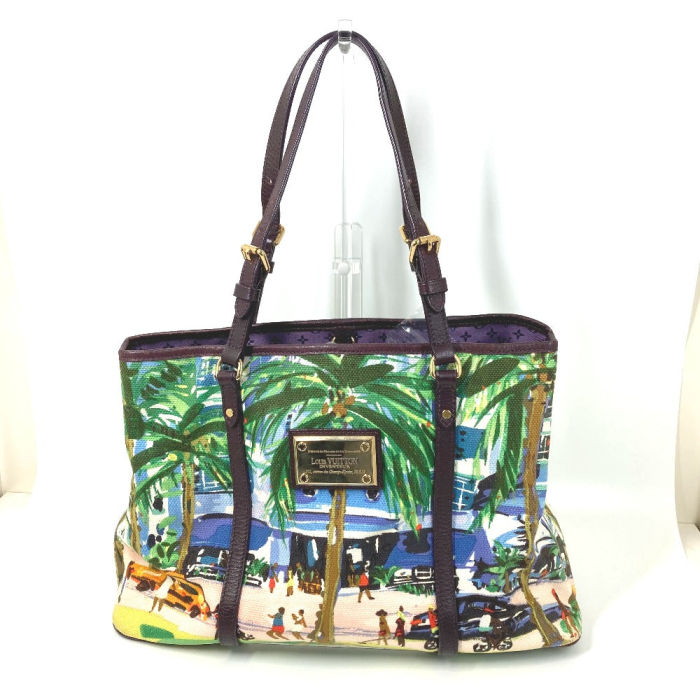 LOUIS VUITTON Tote Bag M93771 Canvas / leather green Eyeall hippo PM W