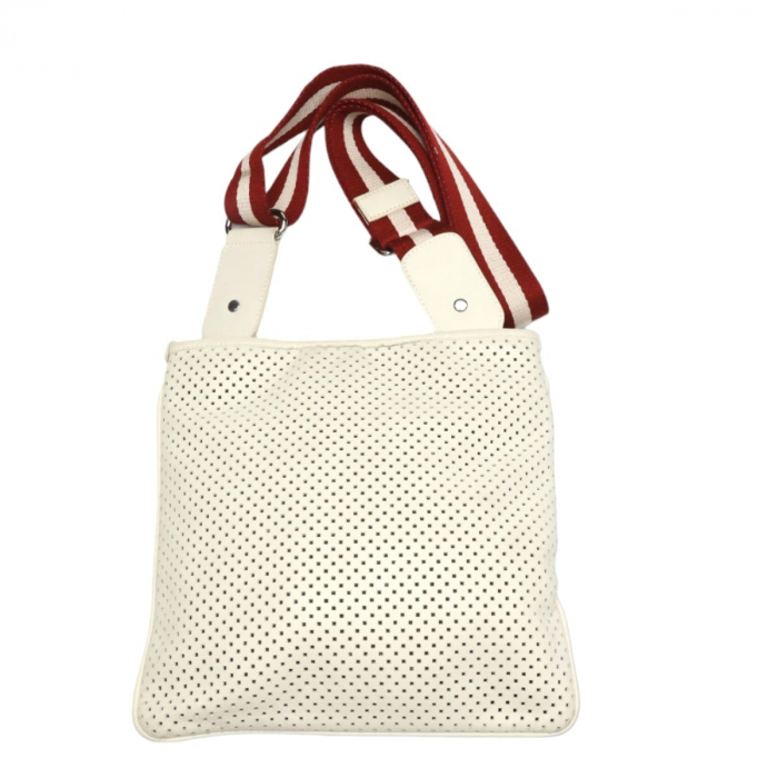 BALLY Shoulder Bag Punching leather white Punching leather Diagonal Sh
