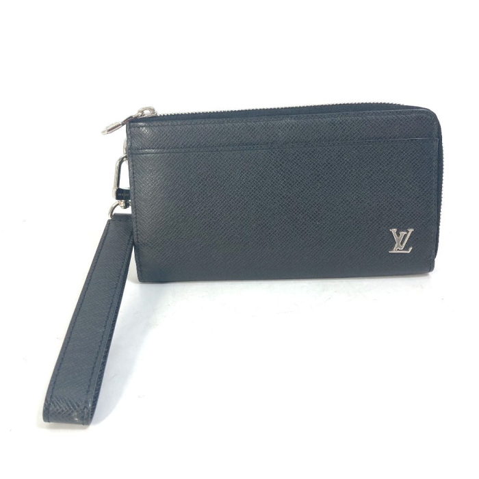 LOUIS VUITTON Long Wallet Purse M69409 Taiga Leather black Taiga Zippy
