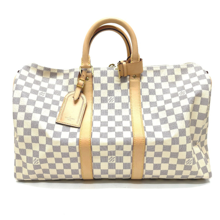LOUIS VUITTON Boston Duffel bag N48223 Damier Azur Canvas white Damier