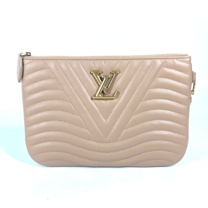 LOUIS VUITTON Clutch bag M68478 leather beige New Wave Pochette Zip