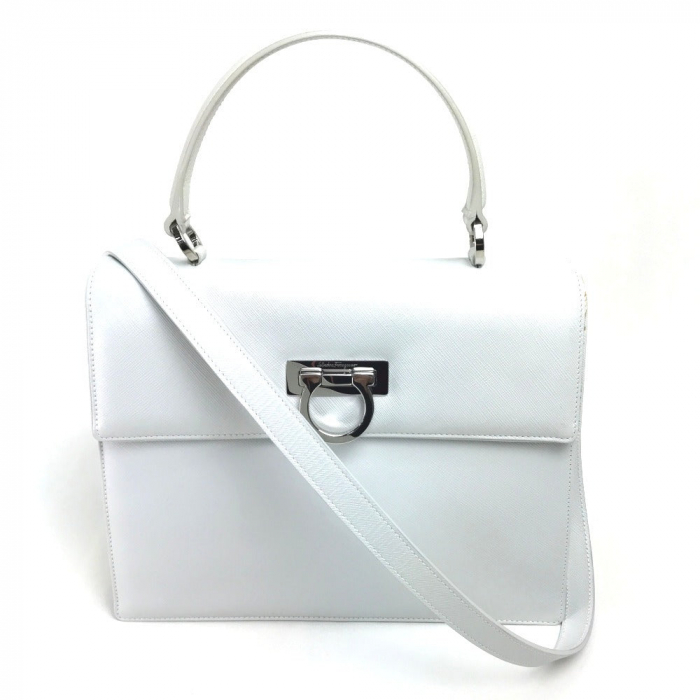 Salvatore Ferragamo Handbag leather white Gancini