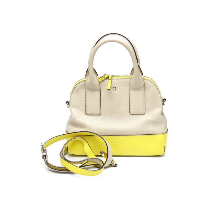 Kate Spade Handbag leather Beige x yellow With Shoulder strap 2WAY Wom