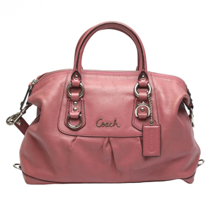 COACH Handbag F15445 leather pink Satchel Shoulder Bag 2WAY Women Used