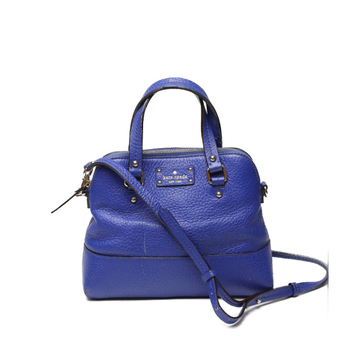 Kate Spade Handbag leather blue Shoulder 2WAY Women Used Authentic