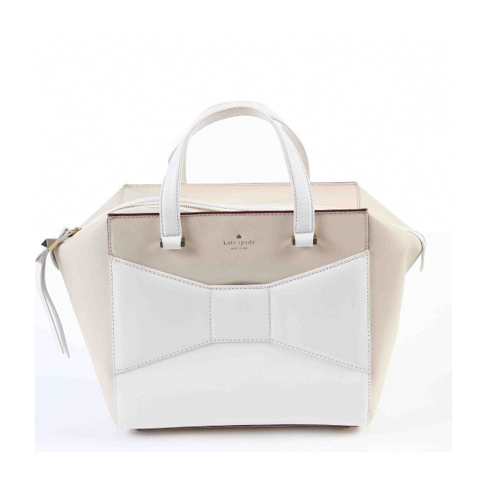 Kate Spade Handbag leather Beige x white Unused item Women Used Authen