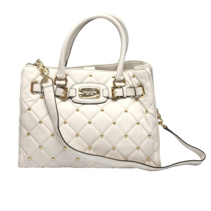 MICHAEL KORS Handbag Calfskin white 2WAYShoulder Bag Women Used Authen
