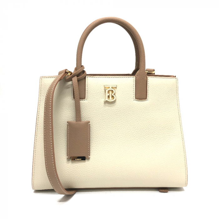 BURBERRY Handbag 8072522 leather White x beige BT Bicolor Women Used A