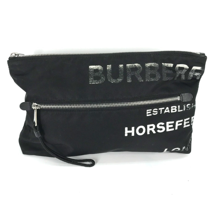BURBERRY Clutch bag 8014756 Nylon black Horse ferry HORSEFERRY mens Us