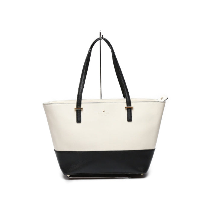Kate Spade Tote Bag leather Black x cream kate spade Women Used Authen