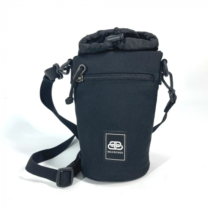 BALENCIAGA Shoulder Bag 618193 Nylon / leather black Bottle Holder Dra