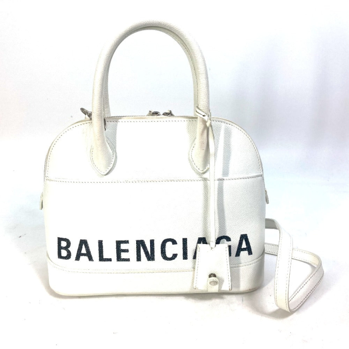 BALENCIAGA Handbag 550645 leather white Bicolor Bag Ville top handle S