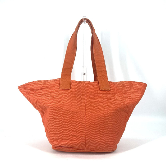 HERMES Shoulder Bag canvas Orange Shoulder Tote Bag Beach Bag Paniedo 