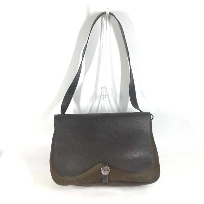 HERMES Shoulder Bag Canvas / leather Brown Sac Colorado GM Women Used 