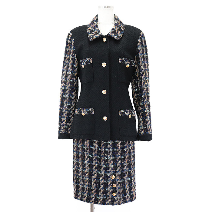 CHANEL setup wool Black multicolor 20662 D-TK-9064 38