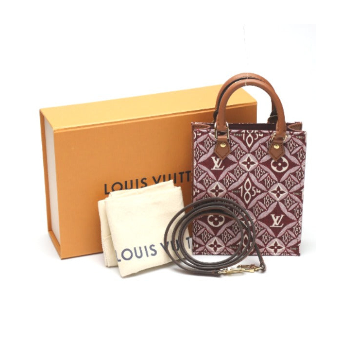 LOUIS VUITTON Shoulder Bag M69846 leather Red Petit Sac Plat Jacquard 