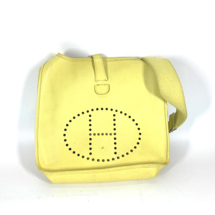 HERMES Shoulder Bag Epsom yellow Crossbody bag Evelyn 3 GM