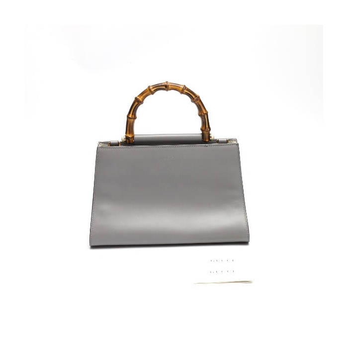 GUCCI Handbag 459076 Bamboo gray 2WAY Bamboo Women Used Authentic