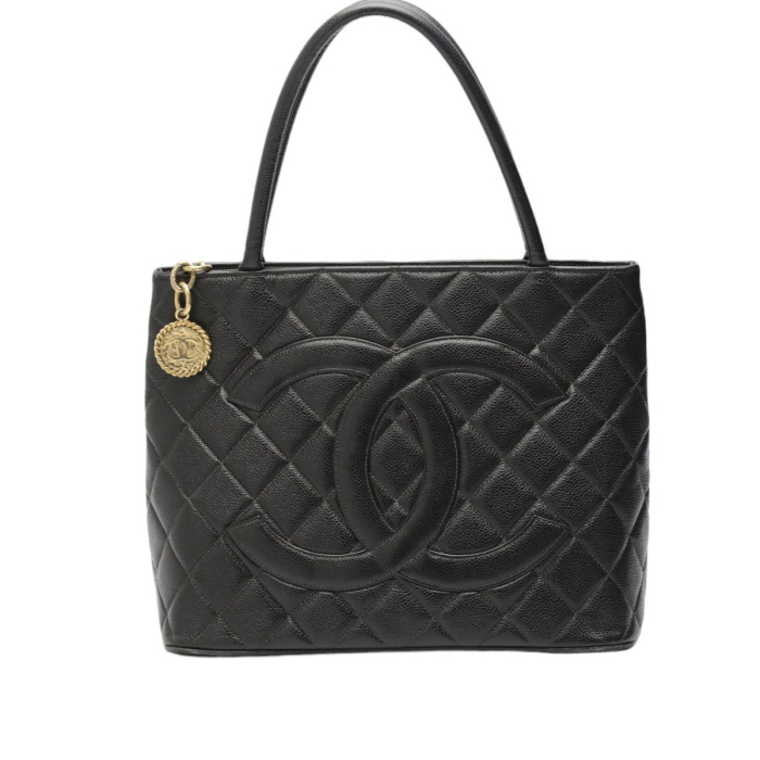 CHANEL Tote Bag Matt caviar skin black Handbag Caviar skin Replica Tot