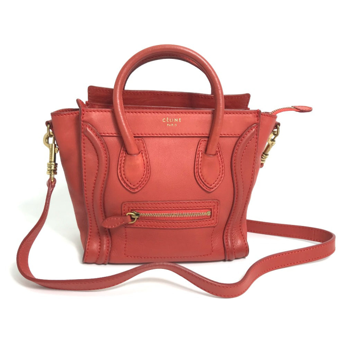 CELINE Handbag 168243 leather Red Nano Shopper Luggage