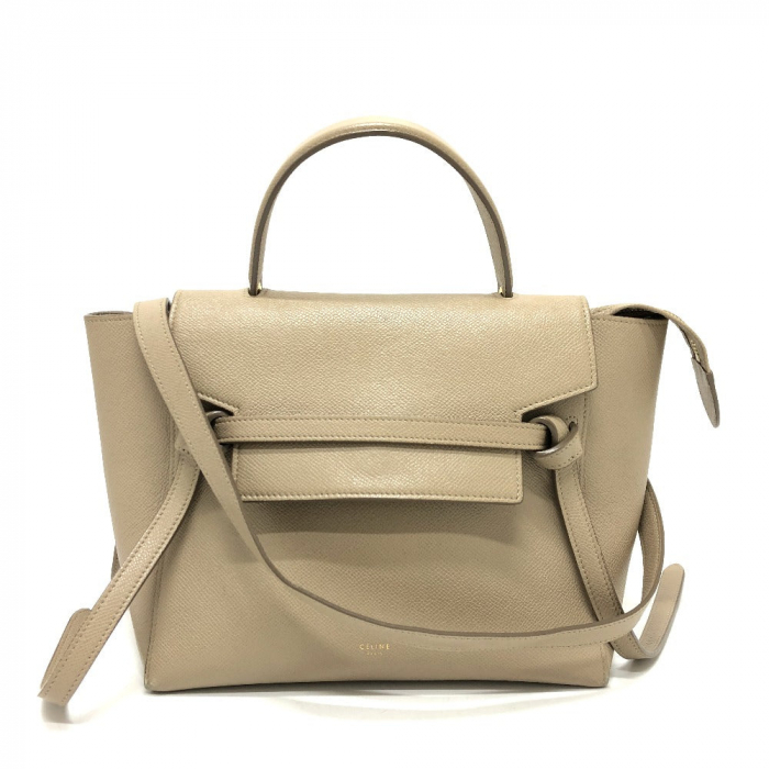 CELINE Handbag 189153 leather beige 2WAY handbag Women Used Authentic