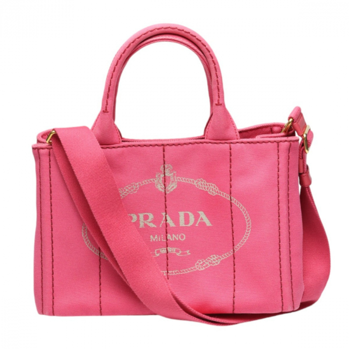 PRADA Tote Bag 1BG439 denim Fusha pink 2 way bag Canapa Women Used Aut