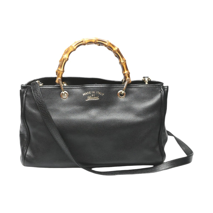 GUCCI Handbag 323660 leather black leather Bamboo shopper