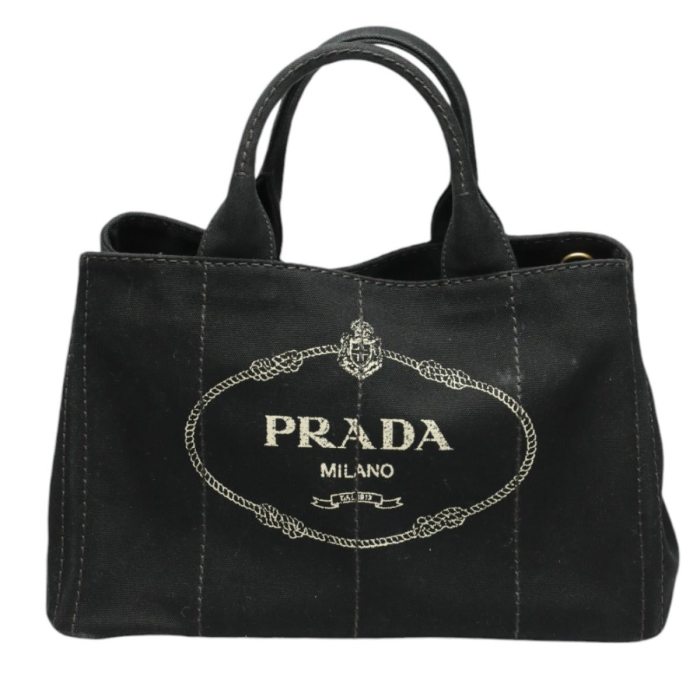 PRADA Tote Bag 1BG642 canvas black 2WAY bag Shoulder Bag Kanapa GM Wom