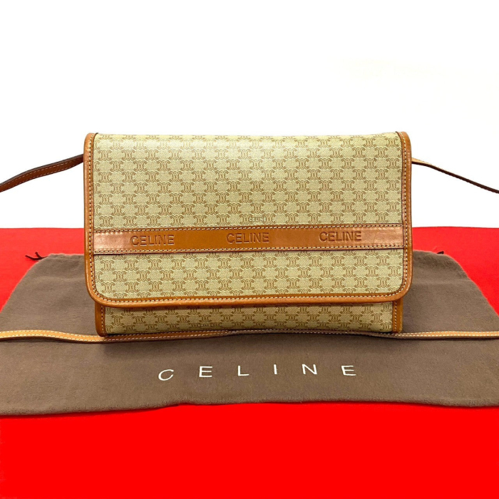 CELINE Shoulder Bag leather Brown