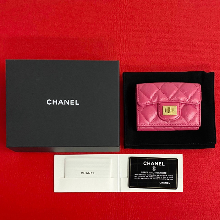 CHANEL Tri-fold wallet A70325 lambskin pink Small flap wallet 2.55