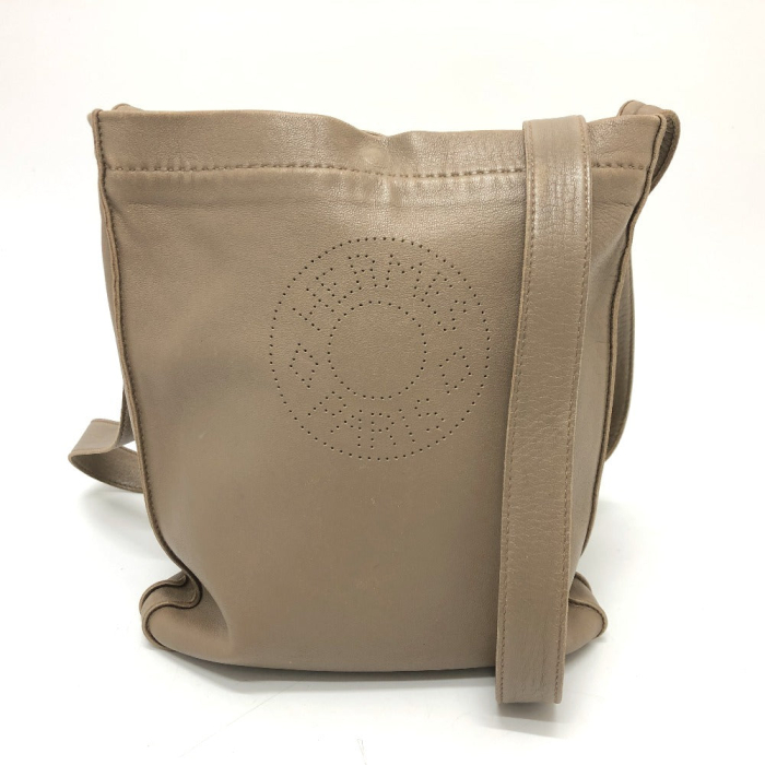 HERMES Shoulder Bag leather Brown Crude cell Women Used Authentic