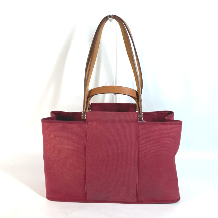 HERMES Tote Bag canvas Red Kavac Elan PM Women Used Authentic