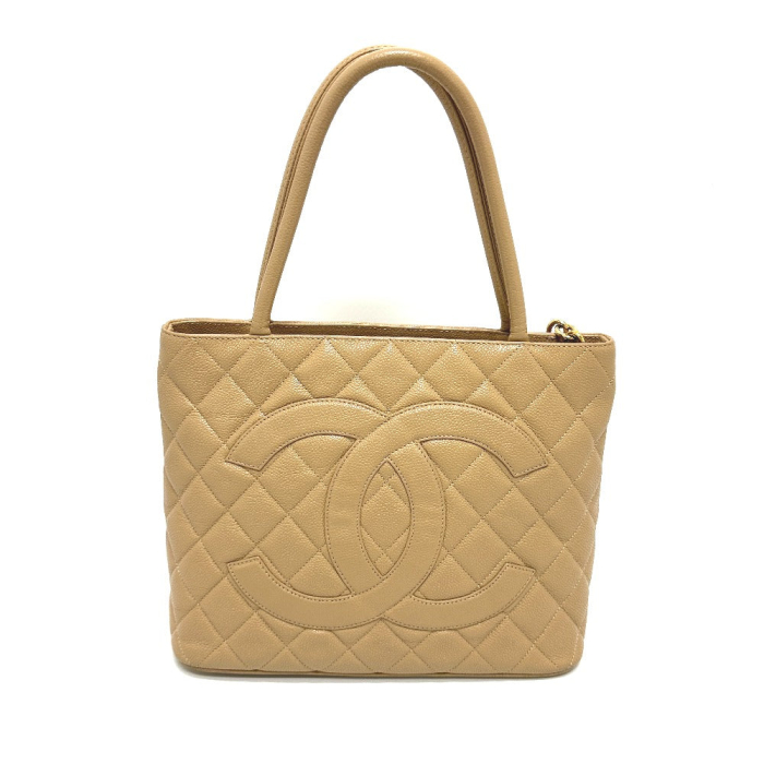 CHANEL Tote Bag A01804 Caviar skin beige CC COCO Mark Replica Tote Wom