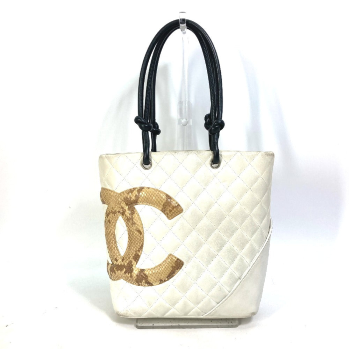 CHANEL Tote Bag A25167 lambskin white Cambon line CC COCO Mark Women U