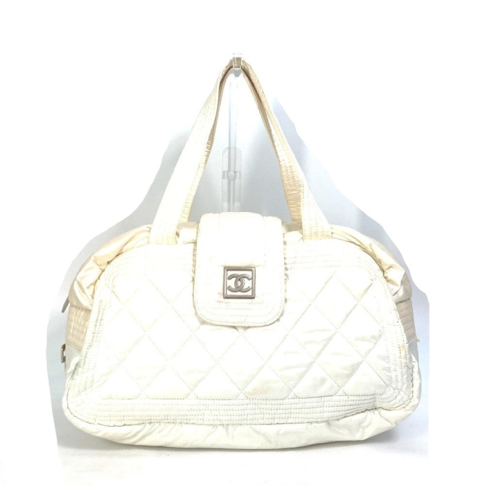 CHANEL Boston Duffel bag A29853 Nylon white Sports CC COCO Mark Quilti