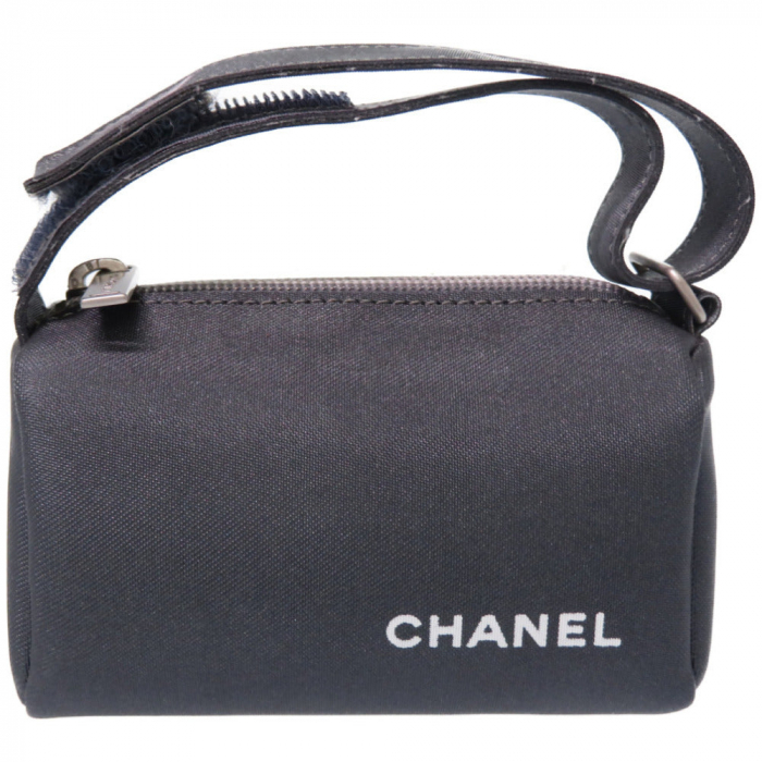 CHANEL Pouch Nylon gray vintage Nylon pouch