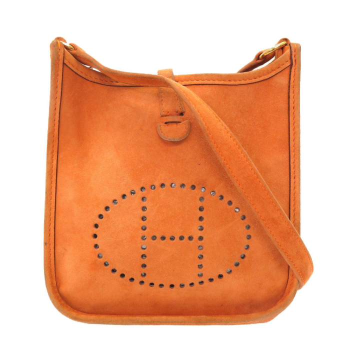 HERMES Shoulder Bag Doblis Orange Evelyn TPM Women Used Authentic
