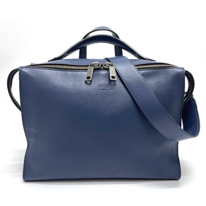 FENDI Business bag 7VA400 leather Navy 2 type handle Briefcase mens Us