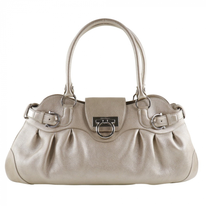 Salvatore Ferragamo Handbag AB-21 5370 Calfskin gold Gancini Women Use
