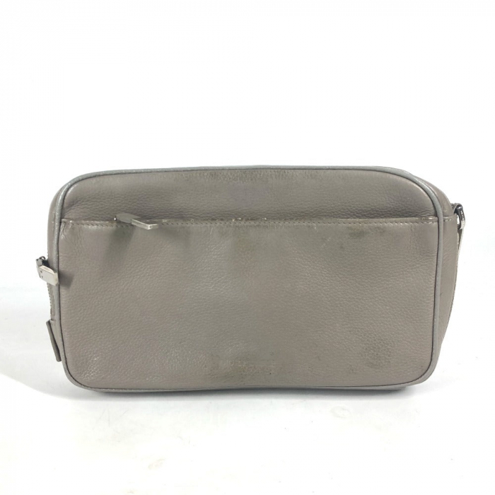 Dior business bag leather gray Pouch logo