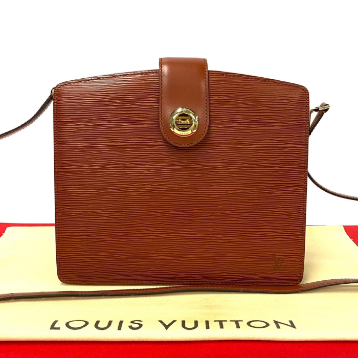 LOUIS VUITTON Shoulder Bag leather Brown Epi Capuchin