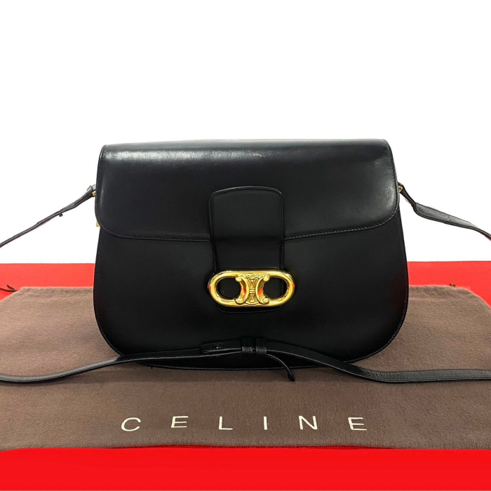 CELINE Shoulder Bag Calfskin black