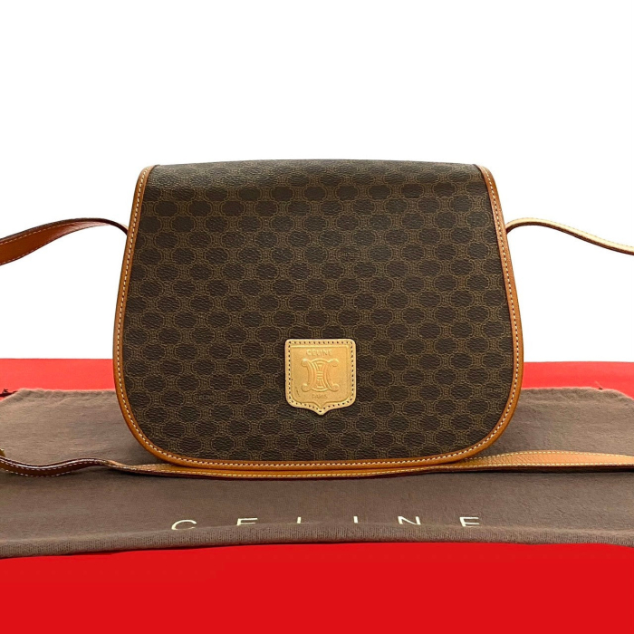 CELINE Shoulder Bag leather Brown