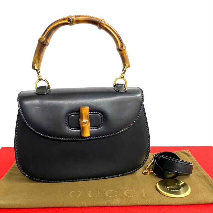 GUCCI Shoulder Bag Bamboo black Bamboo