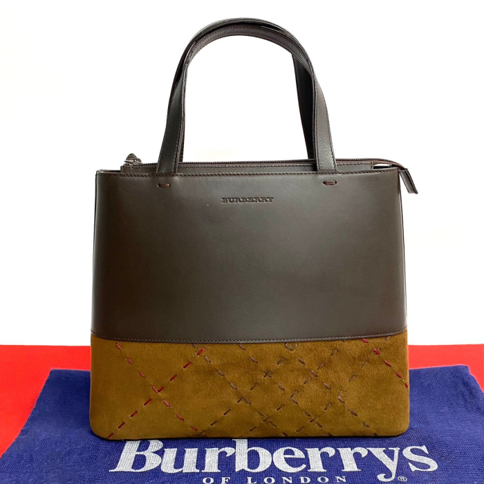BURBERRY Handbag leather Brown