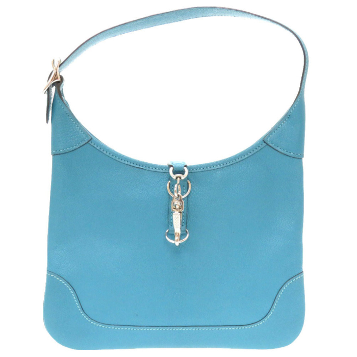 HERMES Shoulder Bag Shave Turquoise Trim 24 Women Used Authentic